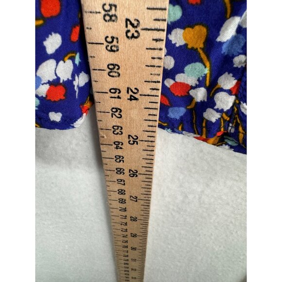 Anthropologie Conversations floral blouse colorful retro sz 12 - Picture 6 of 9